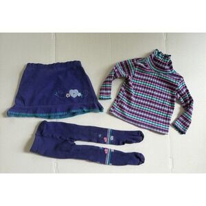 Vintage Small Steps Toddlers 3-Pc Outfit Corduroy Skirt Top Tights Sz 24mths